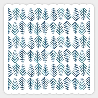 Watercolor pine trees pattern  - dark teal Sticker